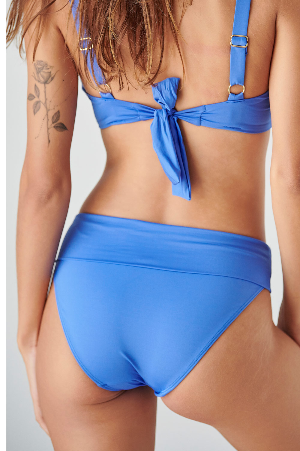 Blu4u γυναικείο μαγιό bikini σλιπ μονόχρωμο με αναδιπλώμενη μπάσκα-23365085