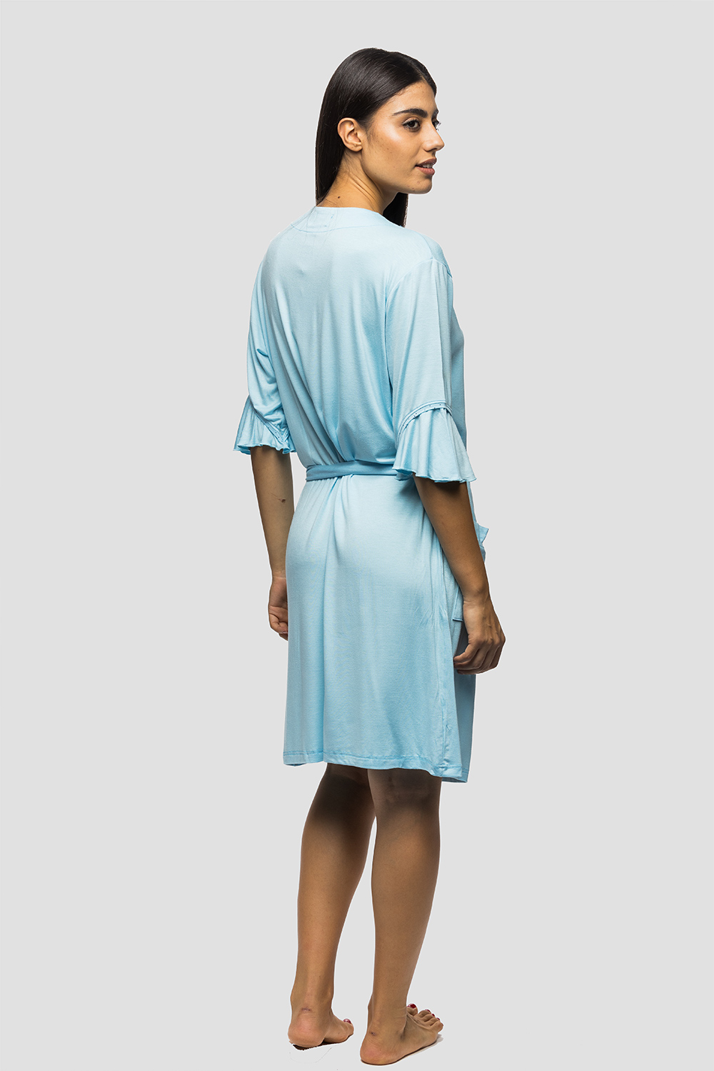 Koyote Koyote Γυναικεία καλοκαιρινή ρόμπα Jersey Viscose δετή-ΚΓ6316a - 3