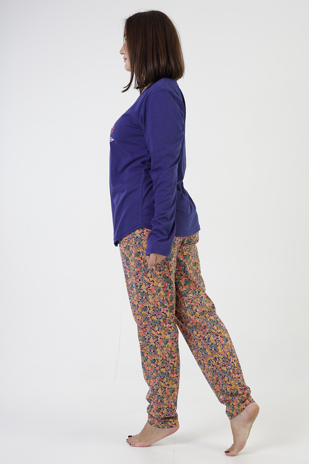 Vienetta Γυναικεία χειμερινή πυτζάμα Plus size (1XL-4XL)-206017