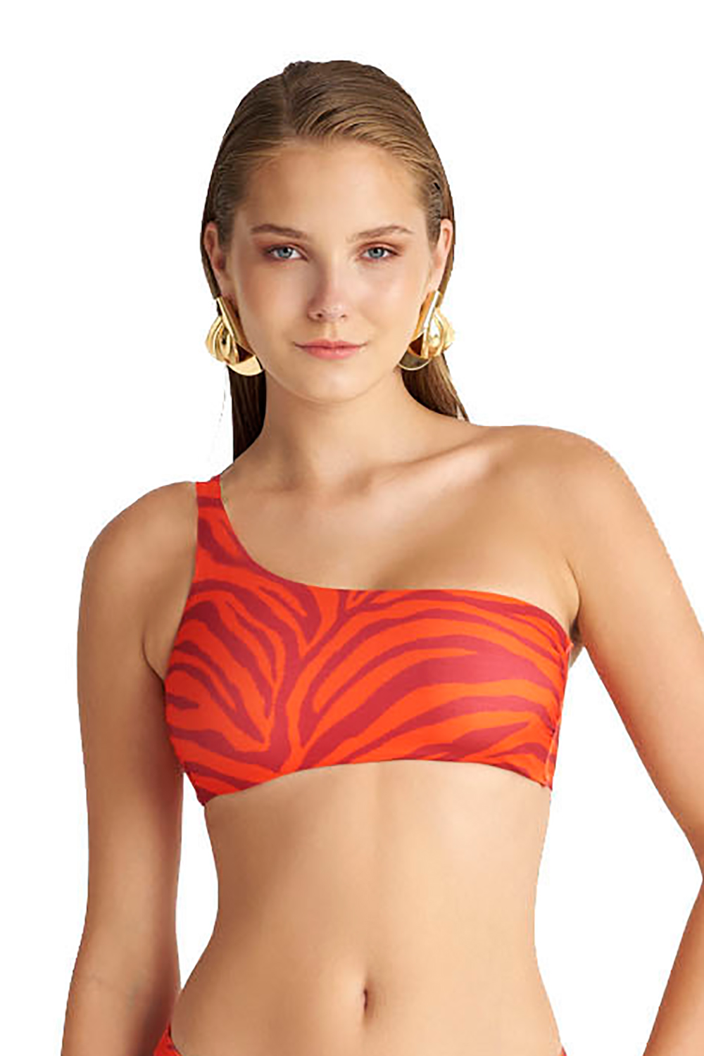 Blu4u γυναικείο μαγιό bikini top με έναν ώμο "Red Zebra"-25366383-07
