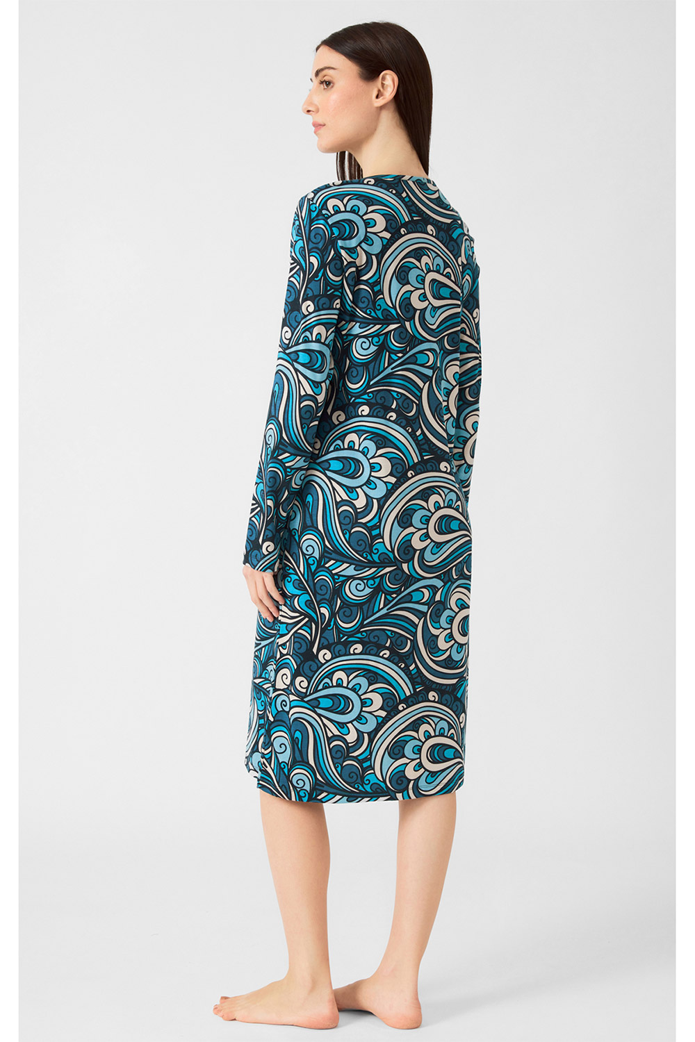 Minerva Γυναικείο χειμερινό νυχτικό Elegance TENCEL™ Modal με V λαιμόκοψη και πατιλέτα-53065-244